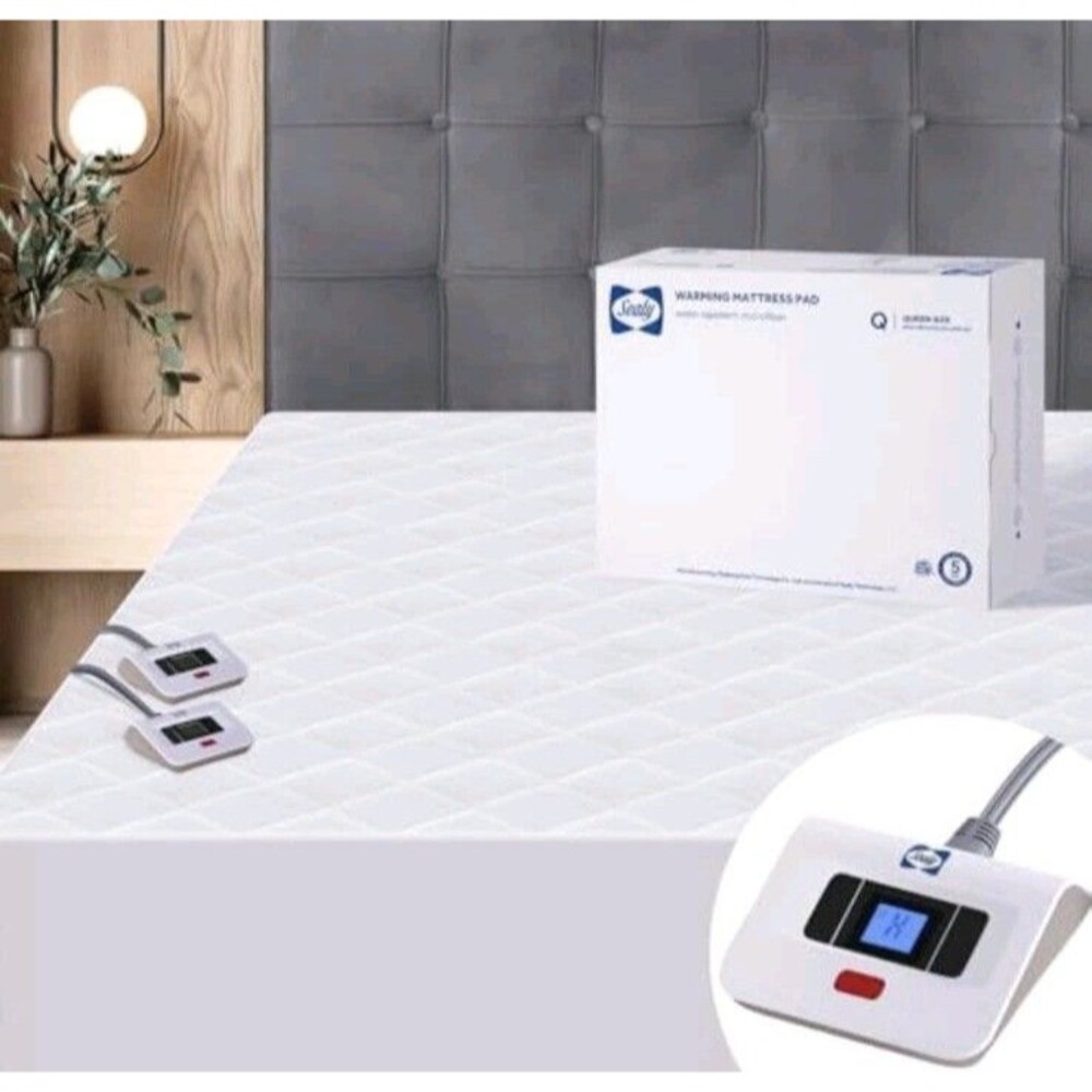 Sealy Heated Queen 60x80" Polyester Mattress Pad w/ DualControl 10 Heat Settings